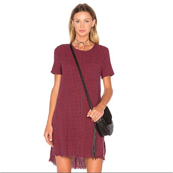 Current/Elliott Dresses & Skirts - ⭕️ PRICE FIRM Current/Elliott Frayed Edge Buffalo Check Shift Red & Blue Small